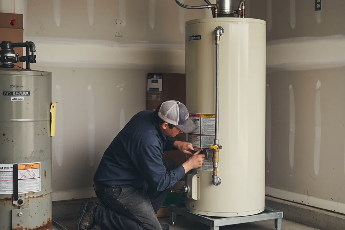 Water heater and shutoff valve replacement in Ethel